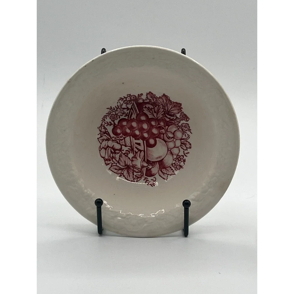 Vintage Homer Laughlin‎ Harvest pattern red white fruit bowl SET OF 2 1940's